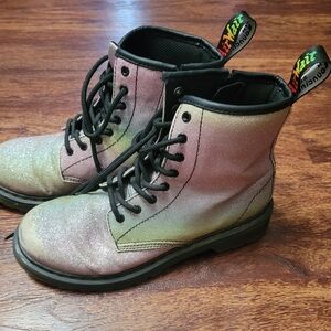 Glittery Combat Boots with Black Laces